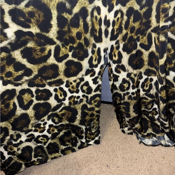 RARE! EUC Camilla Long Halter Dress Leopard Peacock Feather V Neck Studs Crystal - Picture 3 of 8